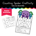 Load image into Gallery viewer, Printable Counting Spider Craftivity
