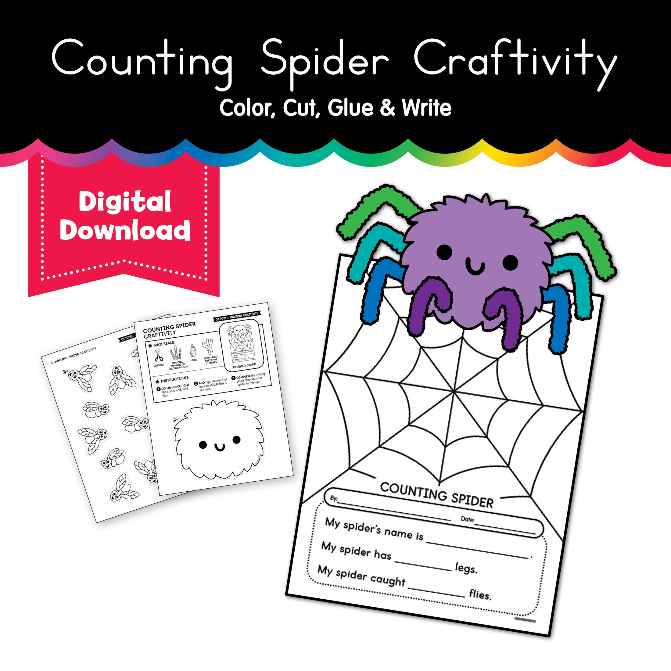 Printable Counting Spider Craftivity