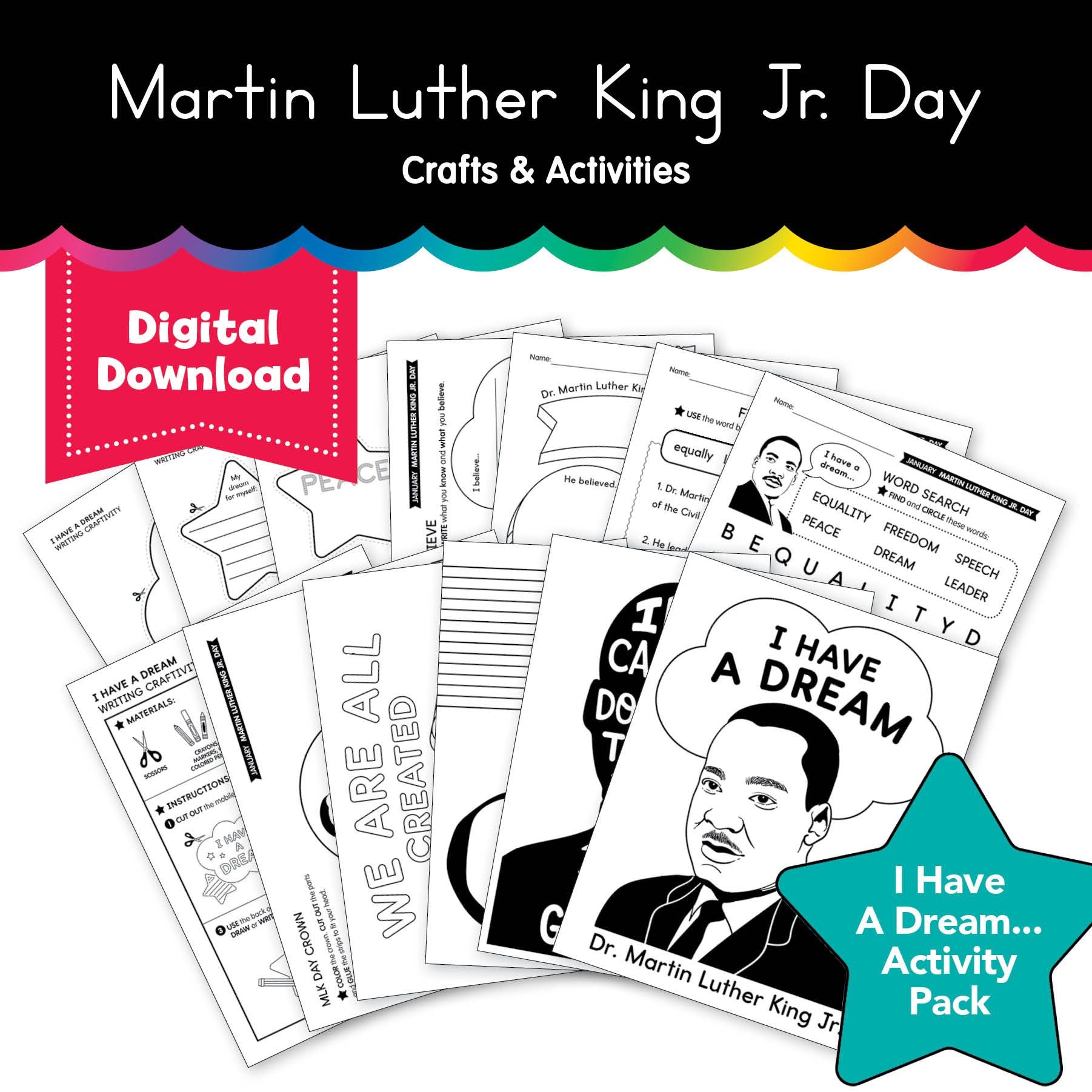 Printable January Martin Luther King Day Activities