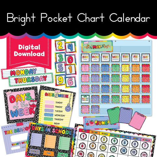 Bright Pocket Chart Calendar 