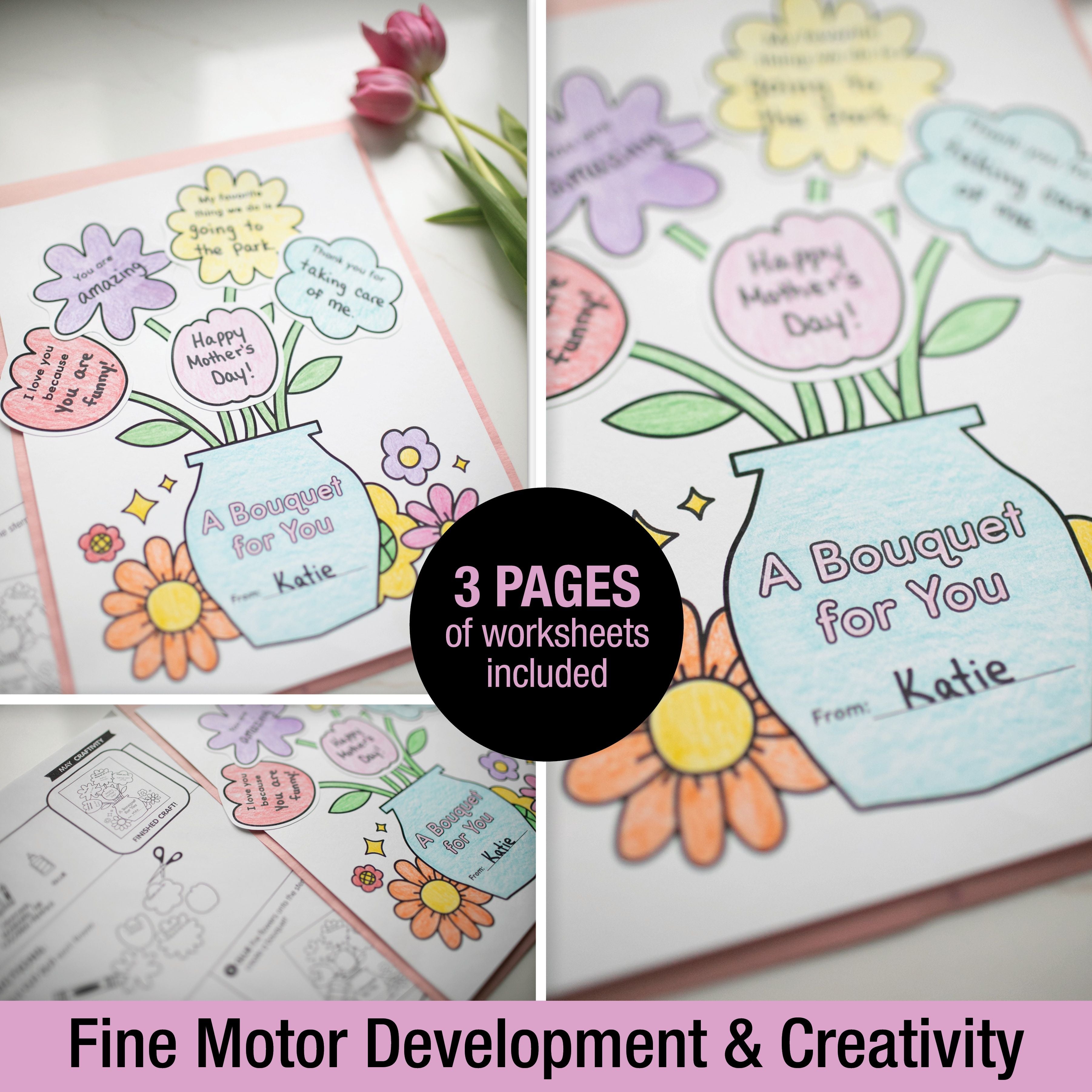 Printable May A Bouquet For Mom Writing Craftivity