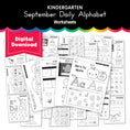 Load image into Gallery viewer, Kindergarten September Daily Alphabet Worksheets
