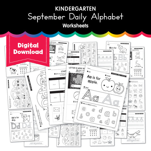Kindergarten September Daily Alphabet Worksheets