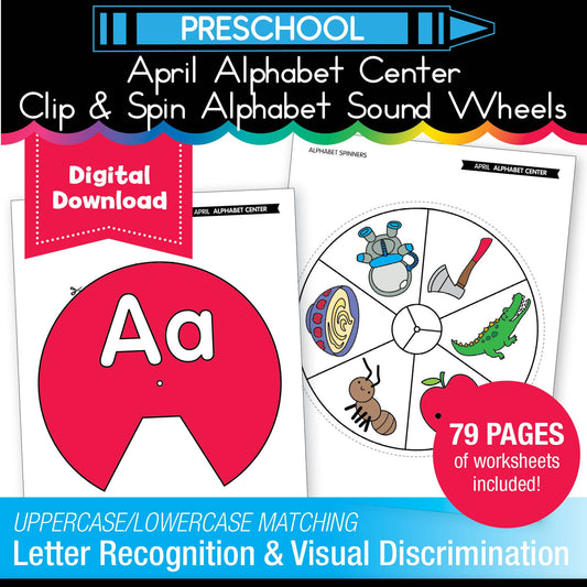 Printable Preschool April Alphabet Center