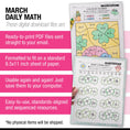 Load image into Gallery viewer, Printable Kindergarten March Daily Math
